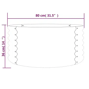 Berkfield Garden Planter Powder-coated Steel 80x80x36 cm Brown