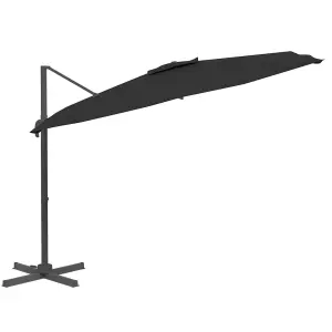 Berkfield Cantilever Garden Parasol with Aluminium Pole Black 300x300 cm