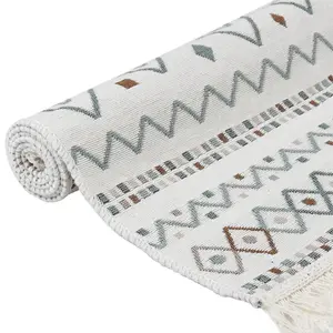 Rug Beige and Blue 120x180 cm Cotton