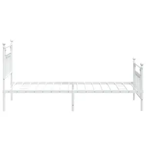 Berkfield Metal Bed Frame with Headboard and Footboard White 100x190 cm