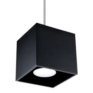 Quad Aluminium Black 1 Light Classic Pendant Ceiling Light