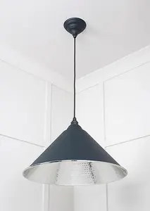 Hammered Nickel Hockley Pendant in Soot