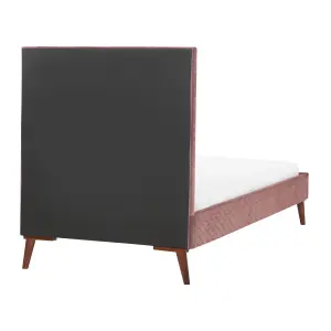 Velvet EU Single Size Bed Pink BAYONNE