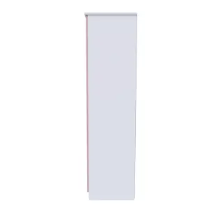 Harrow Triple Mirror Wardrobe in Kobe Pink & White (Ready Assembled)