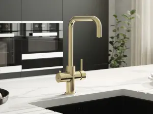 Kersin Elise Brushed Brass 3 in 1 Instant Hot Water Tap