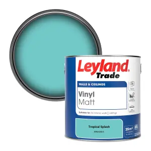 Leyland Trade Vinyl Matt Walls & Ceilings Emulsion Paint Tropical Splash (PPG1233-5) 2.5L