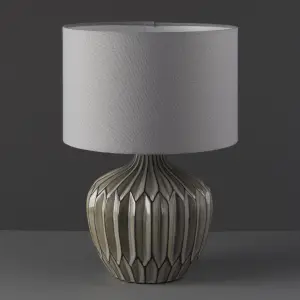 Harbour Studio Iris Ribbed Matt Grey Table light