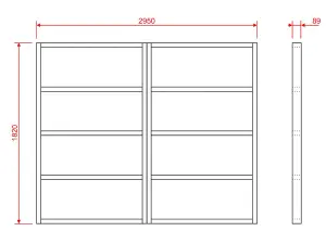 Wooden shed bases 10x6 (W-295cm x D-182cm), made of 38mm x 89mm