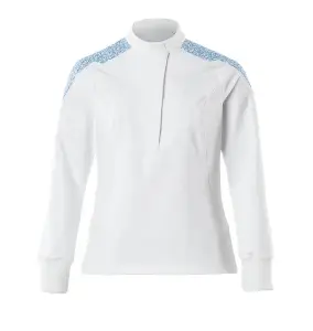 Mascot Food & Care Ladies Fit Ultimate Stretch Smock (White/Azure Blue)  (Large)