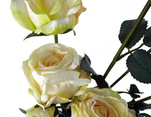 6 x 60cm Cream Rose Artificial Flowers