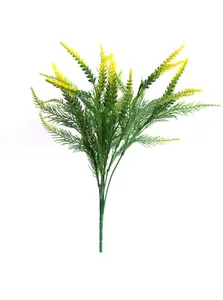 Best Artificial 34cm Yellow Premium Lavender Flower Spray for display planter