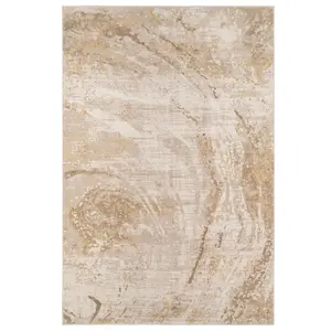 Warm Beige Distressed Galaxy Marble Area Rug 120x170cm