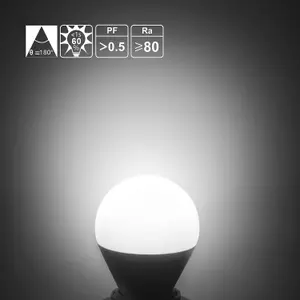 Aigostar E14 Small Edison Screw Golf Ball Bulb G45 Bulbs 7W 6500K Cool White 5PACK BOX