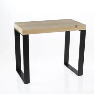 Armelle Wood Bench Oak/Black / 46cm H x 92cm W x 24cm D