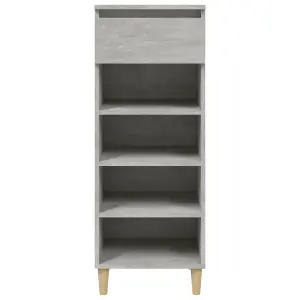 Berkfield Shoe Cabinet Concrete Grey 40x36x105 cm Engineered Wood