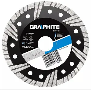 GRAPHITE 57H625, turbo angle grinder diamond disc blade tile 115mm x 22,2mm