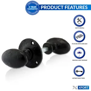 XFORT Smithy's Range Oval Shaped Rim Knob Black Antique