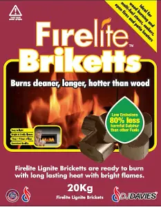 Firelite Lignite Briquettes 20kg x 30Bags