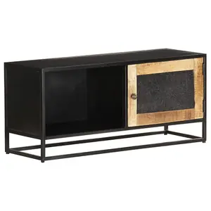 Berkfield TV Cabinet 90x30x40 cm Rough Mango Wood