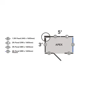 Forest Garden 5x3 ft Apex Wooden Shed with floor & 2 windows