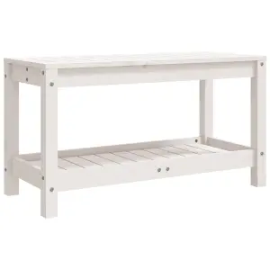 Berkfield Garden Bench White 82.5x35x45 cm Solid Wood Pine