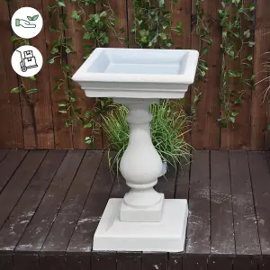 Classic Sandstone Birdbath with Square Top