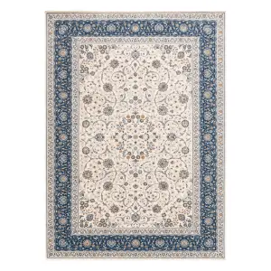 Carpet Wool NAIN Ornament, frame 7179/51613 beige / blue 200x300 cm