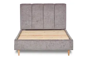 Zen Fabric Bed With Fluted Headboard Panels Bed Base Only 6FT Super King- Pavia Titan