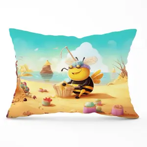 Bumblebee On A Beach Holiday Cushions 33cm x 48cm