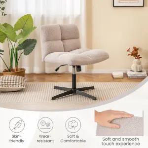 Costway Armless Home Office Chair Swivel Desk Chair Height Adjustable Task Vanity Chair