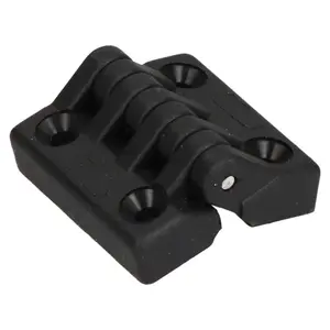 4 Pack Black Polyamide Hinge Reinforced Plastic 39x39mm Italian Made Industrial