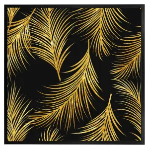 Golden tropical (Picutre Frame) / 30x30" / Black