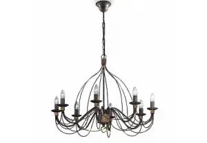 Luminosa Corte  8 Light Chandelier Rust Brown Finish, E14