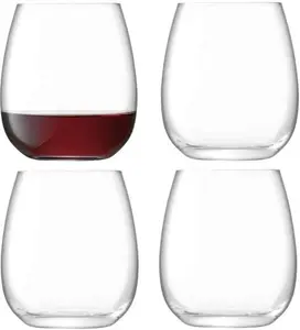 LSA International Borough Stemless Glass 455 Ml Clear | Set Of 4 | Dishwasher Safe | BG11