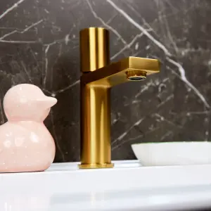 Flode Limingen Mono Basin Mixer Tap Brushed Gold