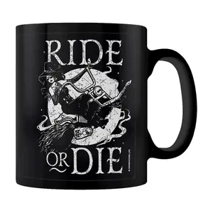 Grindstore Ride Or Die Witch Mug Black/White (One Size)