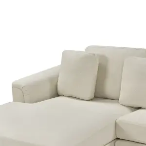 Right-Hand Corner Sofa OSLO Beige Fabric Right Hand