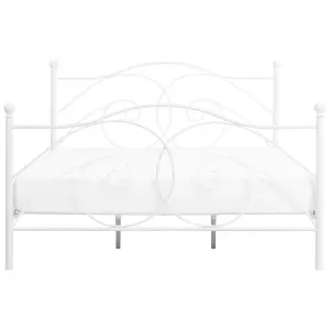 Metal EU Super King Size Bed White DINARD