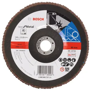 Bosch Professional Flap Disc X571 - Best for Metal (D 180mm, G 40, Angled)