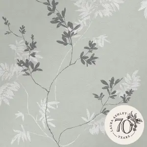 Laura Ashley Mari Green Floral Smooth Wallpaper