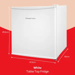 Russell Hobbs Mini Fridge 43L Table Top Fridge with Ice Box White RHTTF0E1W