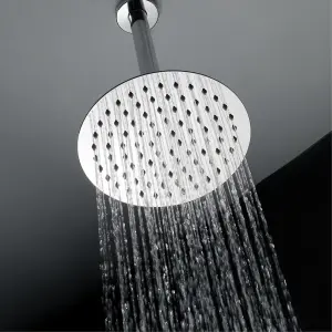 ENKI Chrome Round Ultra Slim Stainless Steel Shower Head 200mm