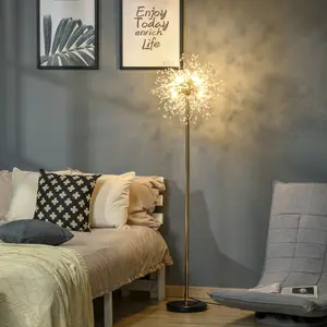 HOMCOM Modern Floor Lamp with Dandelion-like Lampshade for Bedroom