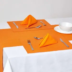 Homescapes Cotton Plain Orange Table Runner