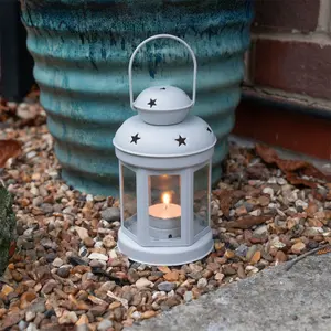 Nicola Spring - Metal Hanging Tealight Lanterns - 16cm - Pack of 6