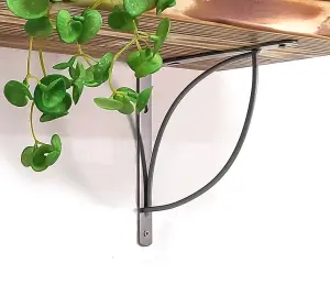 Wooden Rustic Shelf with Bracket TRAMP 170mm 7 inches Burnt Length of 50cm