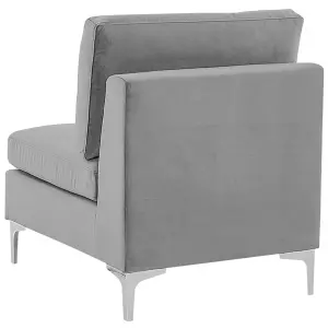 Corner Sofa EVJA Grey Velvet Right Hand