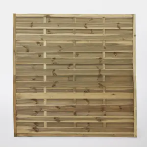 Klikstrom Douro Traditional Pressure treated Wooden Fence panel (W)1.8m (H)1.8m