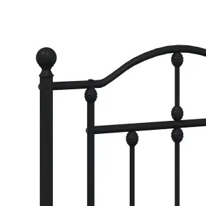 Berkfield Metal Bed Frame with Headboard and Footboard Black 140x200 cm