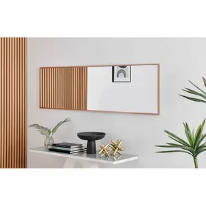 Alcantera Rectangle Metal Frame Wall Mirror Simple and Elegant Modern Design Copper / 170cm H x 50cm W